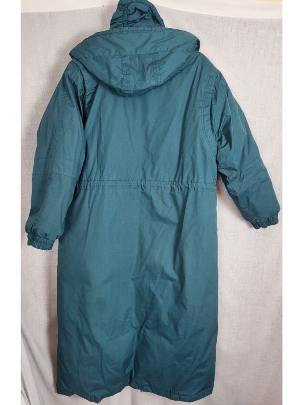 Goose Down Puffer Coat Mulberry Street Green Hooded Long Women's M Winter Snow - Picture 3 of 12